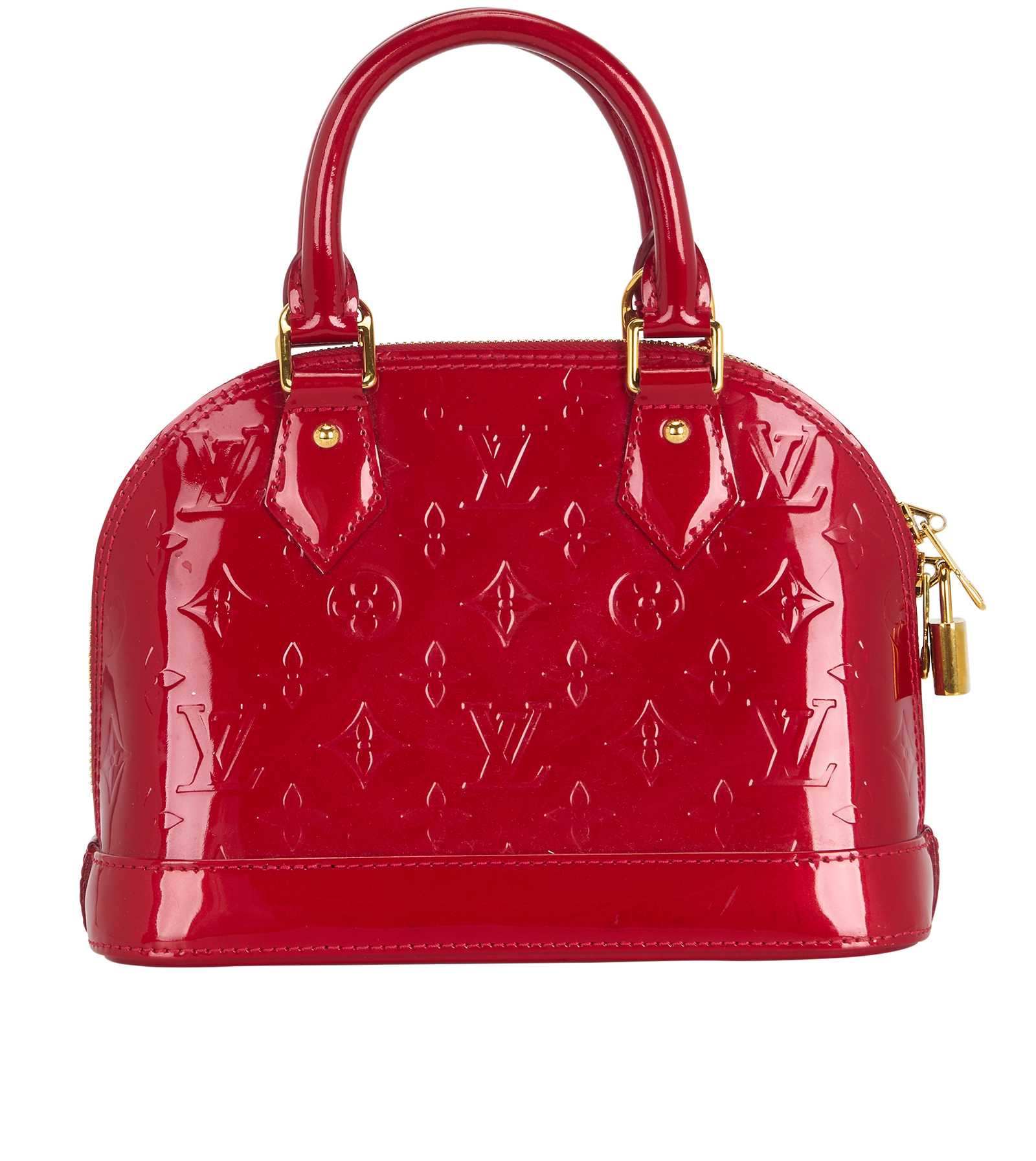 Alma BB, &pound;750, Handbags, Red, Patent Leather, Back view